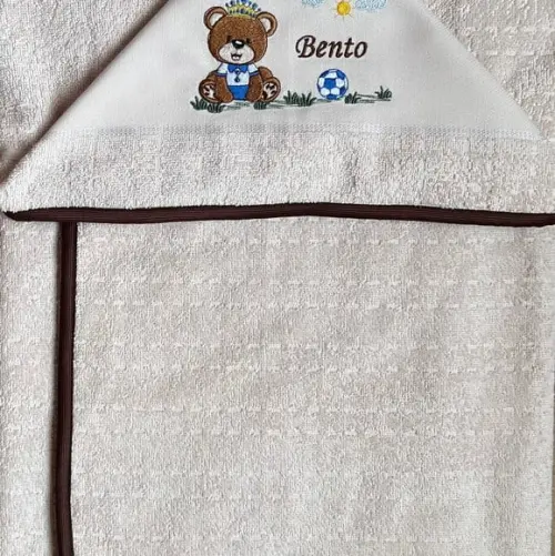 Toalha de Banho com Capuz Bordada