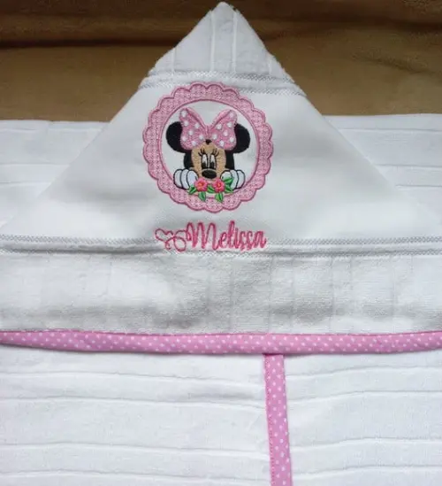 Toalha de Banho Infantil com Capuz Minnie