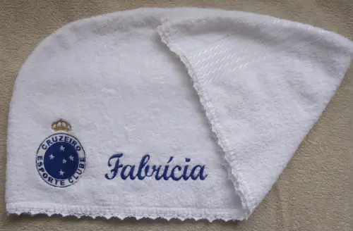 Toalha para Cabelo Bordada e Personalizada Times