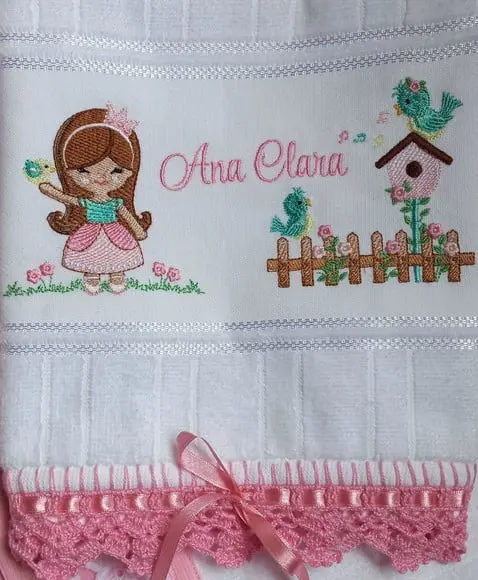 Toalhas de Banho e de Mão Menina Passarinho