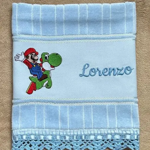 Toalhinha Bordada Super Mario
