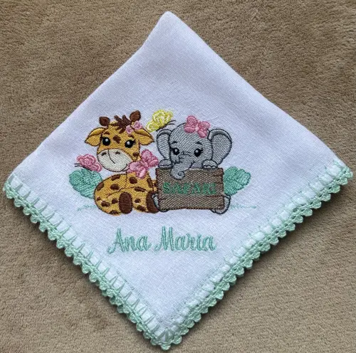 Kit Fraldas Bordadas Safari Menina