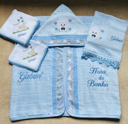 Kit Enxoval Bebê Personalizado Bordado Ovelha