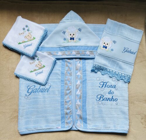 Kit Enxoval Bebê Personalizado Bordado Ovelha