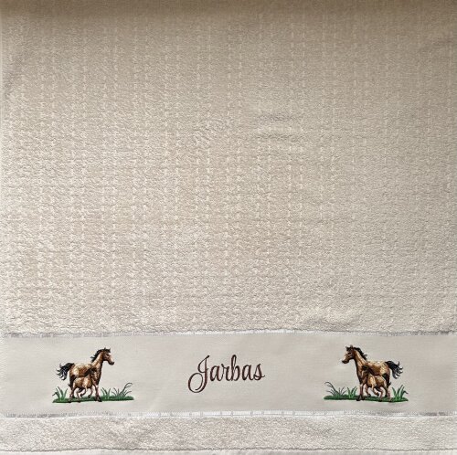 Toalha de Banho Bordada Masculino  cavalo