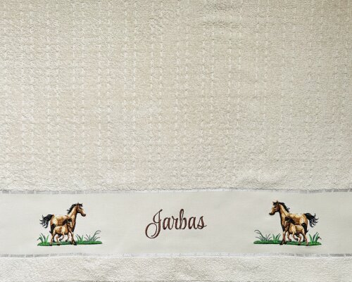 Toalha de Banho Bordada Masculino  cavalo