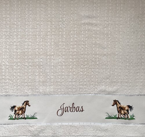 Toalha de Banho Bordada Masculino  cavalo