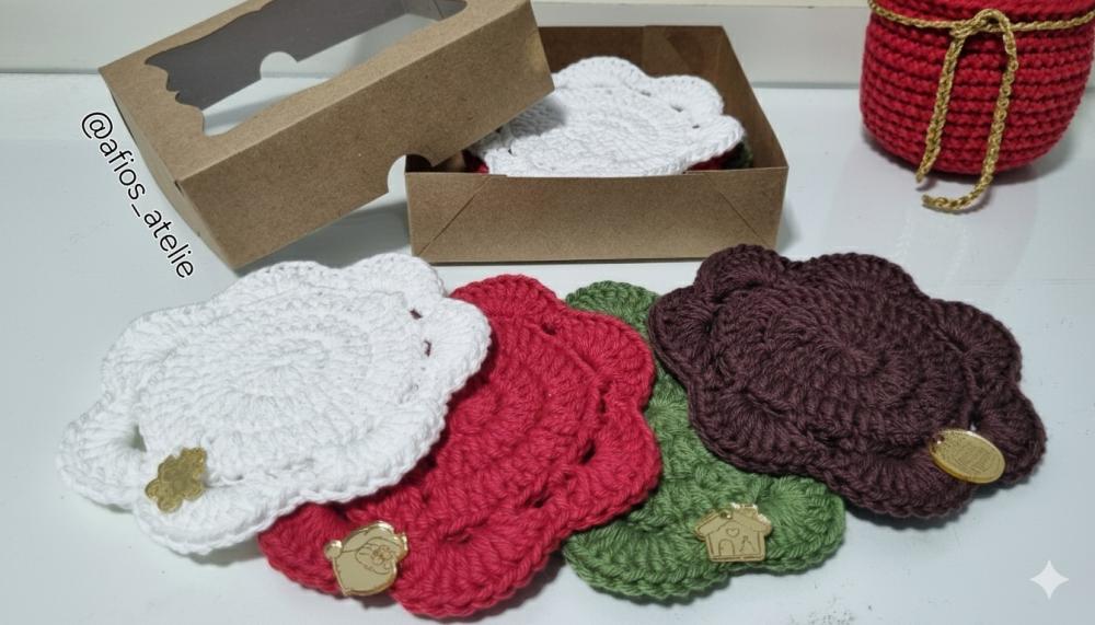 Kit 4 Porta Xícaras/copos em Crochê