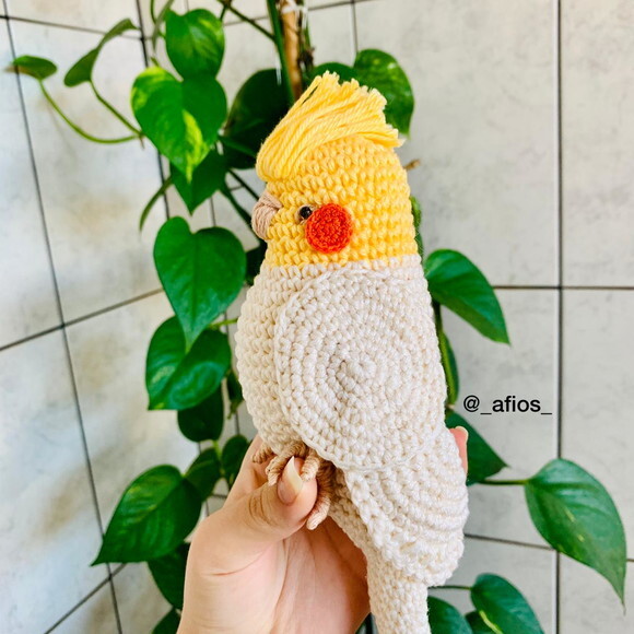 Calopsita Realista em Amigurumi