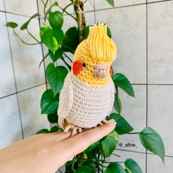 Calopsita Realista em Amigurumi