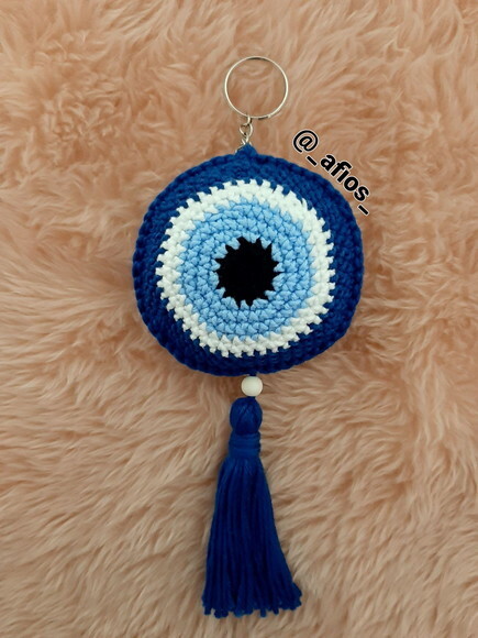 Chaveiro Olho Grego em Amigurumi