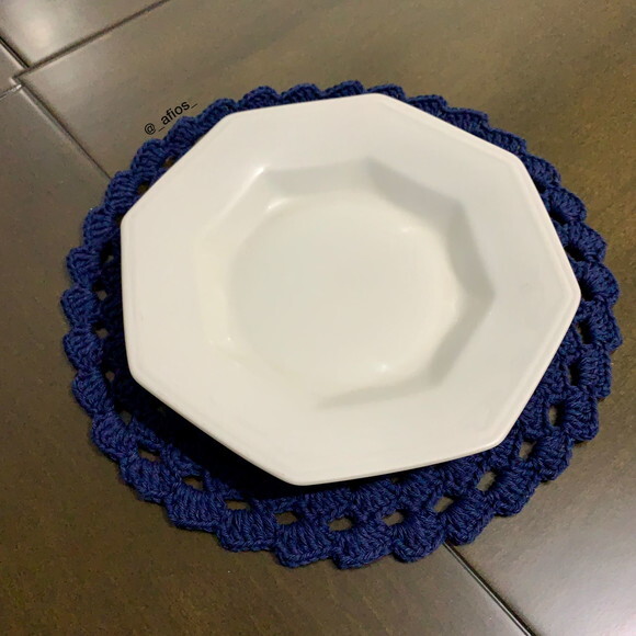 Sousplat Azul (jogo Americano) em Crochê