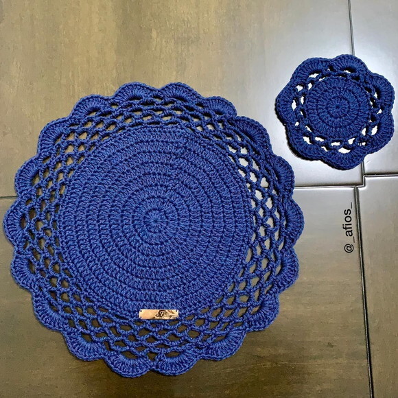 Sousplat Azul (jogo Americano) em Crochê