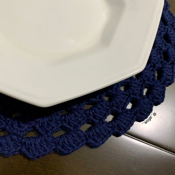 Sousplat Azul (jogo Americano) em Crochê