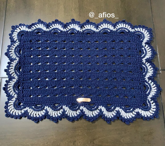 Sousplat Retangular Azul (jogo Americano) em Crochê