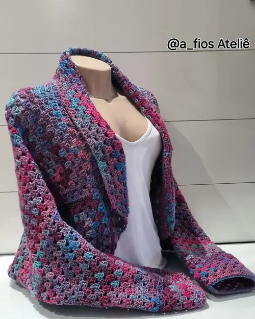 Casaco em crochê Balance - Estilo Casulo