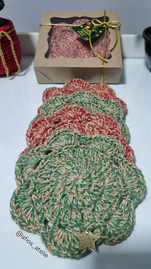 Kit 4 Porta Xícaras/copos em Crochê