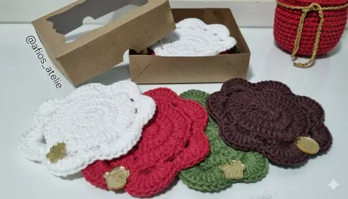 Kit 4 Porta Xícaras/copos em Crochê