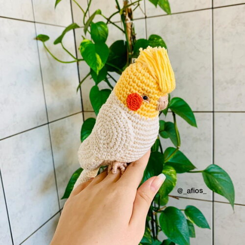 Calopsita Realista em Amigurumi
