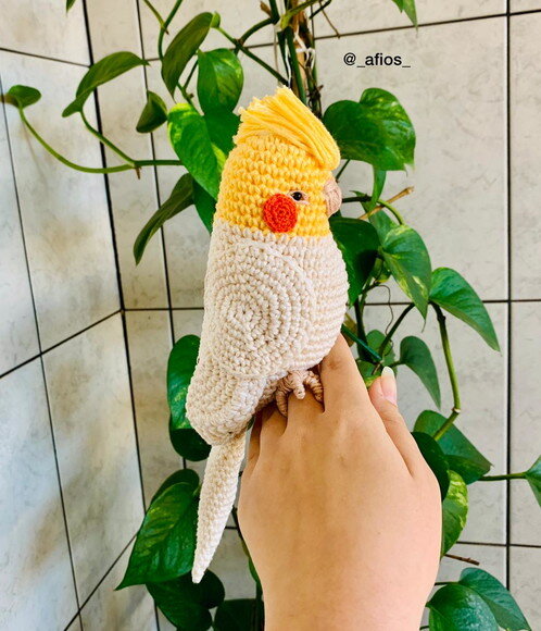 Calopsita Realista em Amigurumi