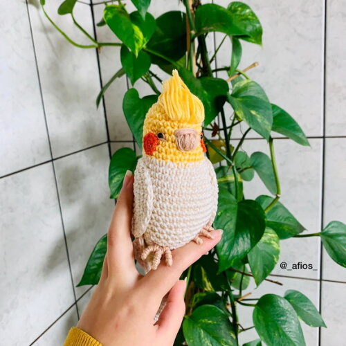Calopsita Realista em Amigurumi