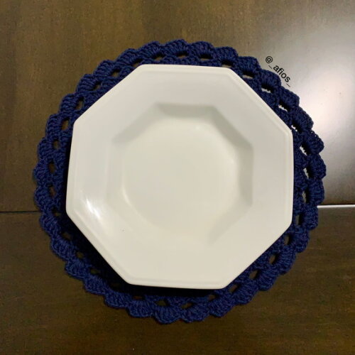 Sousplat Azul (jogo Americano) em Crochê