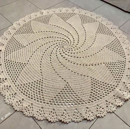 Tapete de Crochê Redondo - Espiral