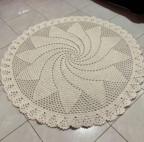 Tapete de Crochê Redondo - Espiral