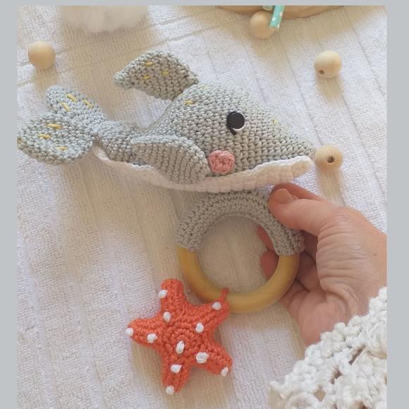 Chocalho Amigurumi Golfinho Personalizado
