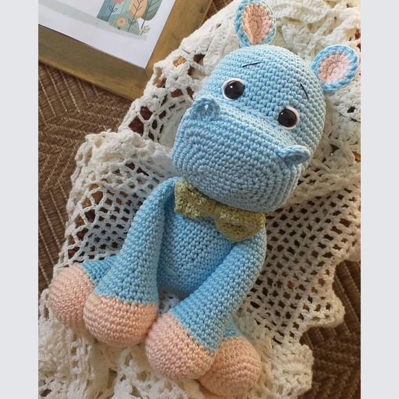 Hipopótamo Popo Amigurumi Safari Personalizado