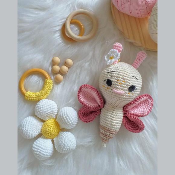 Kit Amigurumi Borboleta e Chocalho Personalizado