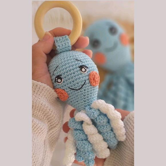 Kit Amigurumi Polvo Personalizado + Chocalho