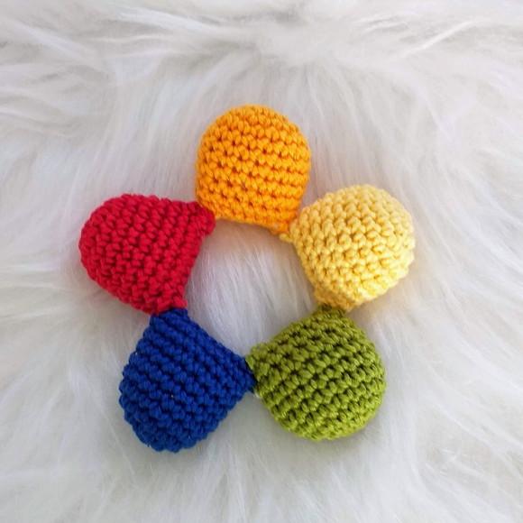 Kit com 2 Mordedores para Bebê com Argola e um chocalho amigurum