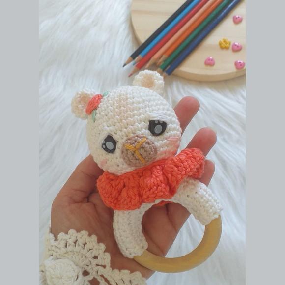 Kit Amigurumi Urso e Chocalho Personalizado