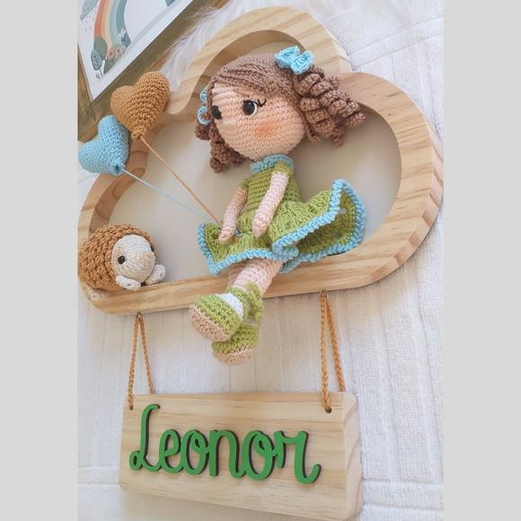 Porta Maternidade Personalizado Menina Amigurumi com Nome