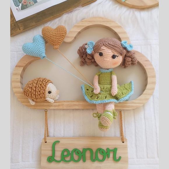 Porta Maternidade Personalizado Menina Amigurumi com Nome