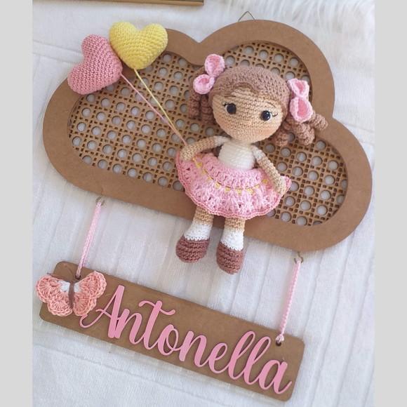 Porta Maternidade Personalizado Menina Amigurumi com Nome