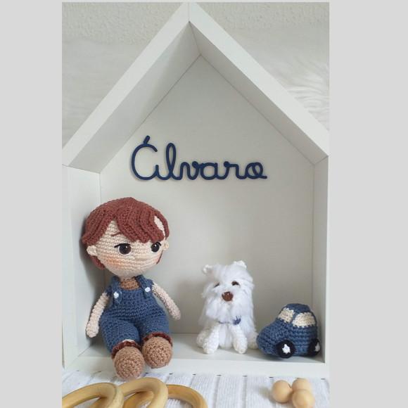Porta Maternidade Personalizado Menino Amigurumi com Nome