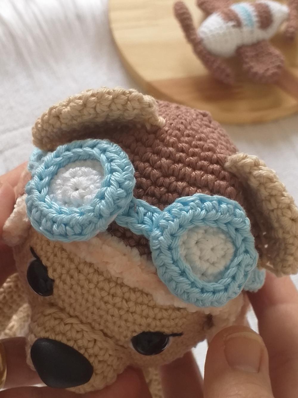 Porta Maternidade Ursinho Aviador Amigurumi Personalizado