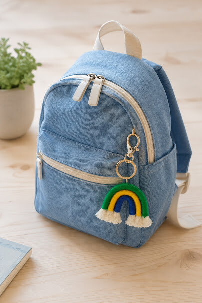 Arco Iris chaveiro e mini broche
