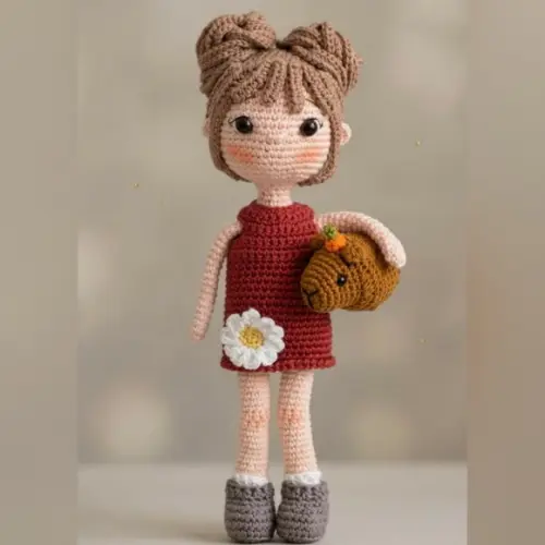 Boneca Aurora e Sua Capiranja Amigurumi Personalizada