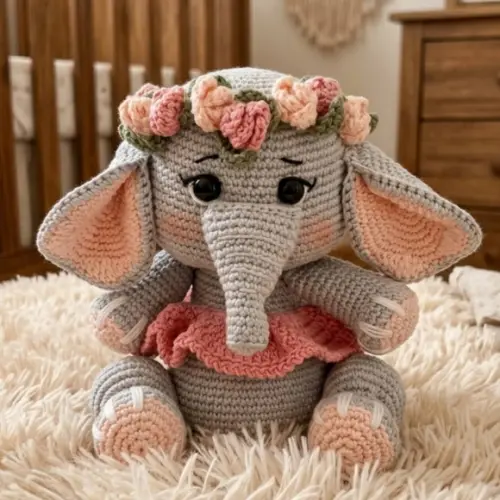 Elefanta Abigail Amigurumi Personalizada