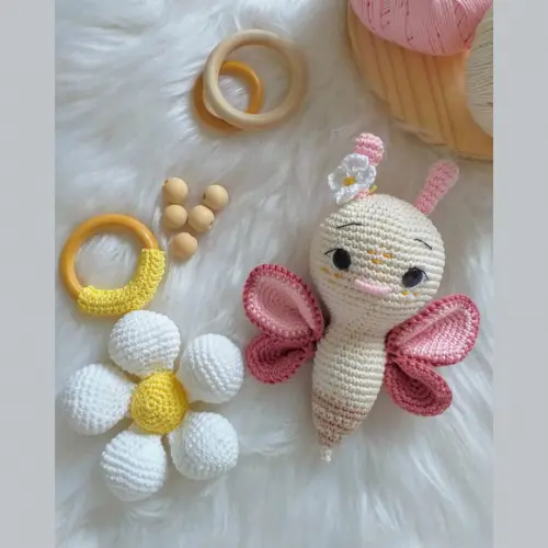 Kit Amigurumi Borboleta e Chocalho Personalizado