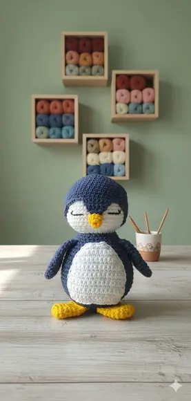 Kit Amigurumi Pinguim e Chocalho Personalizados