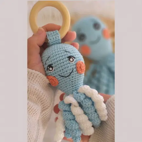Kit Amigurumi Polvo Personalizado + Chocalho