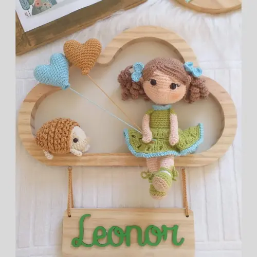 Porta Maternidade Personalizado Menina Amigurumi com Nome