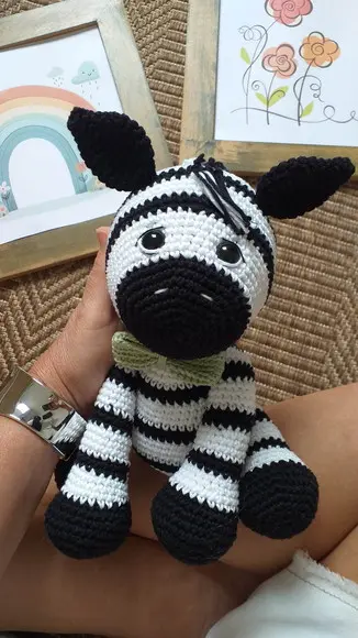 Zebra Zeke Amigurumi Safari Personalizado