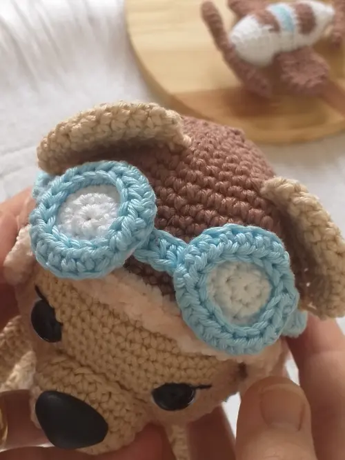 Porta Maternidade Ursinho Aviador Amigurumi Personalizado
