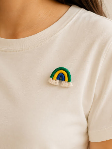 Arco Iris chaveiro e mini broche