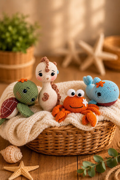 Kit Amigurumi Fundo do Mar
